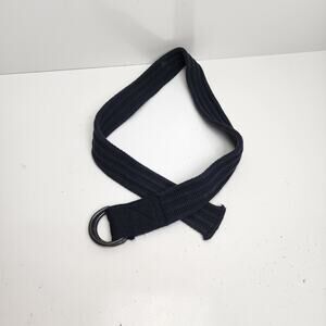 Vintage Y2K Hollister D-ring Buckle Canvas Navy Blue Belt Unisex Size 28
